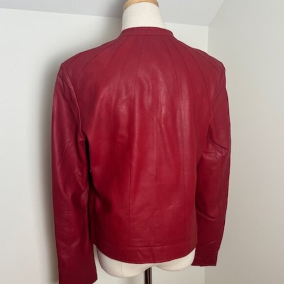 NWOT Bagatelle red leather jacket size L - Picture 2 of 6